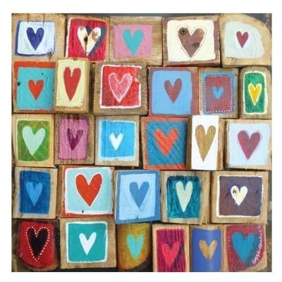 Hearts Square Greetings Card