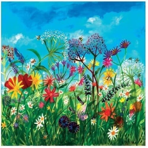 Summer Flowers Square Greetings Card