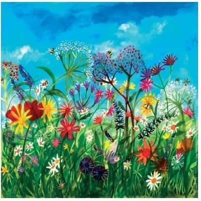 Summer Flowers Square Greetings Card