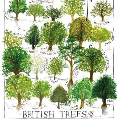 Tarjeta de felicitación grande de árboles británicos