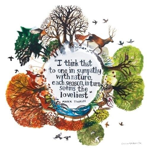 Stagioni – Biglietto di auguri Mark Twain Square