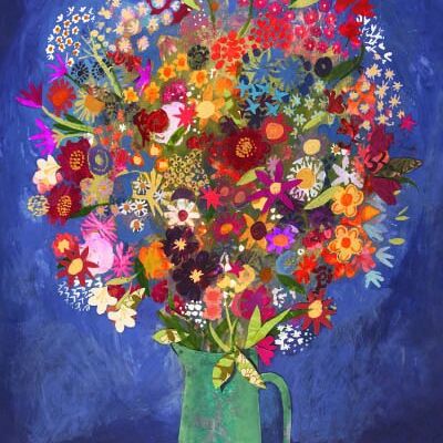 Jug Of Flowers Large Greetings Card