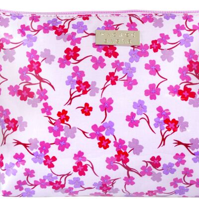 Spring Blossom Pretty in Pink medium soft A-line cosmetic bag