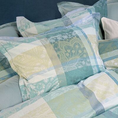 Taie d'Oreiller Mille Dentelles Lit Turquoise 55 x 95 cm 100% satin de coton