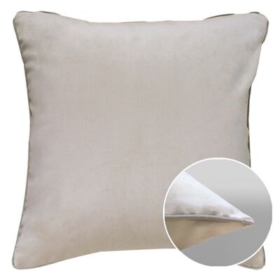 Housse de Coussin Velours Uni Latte-Taupe 40 x 40 cm 100% polyester