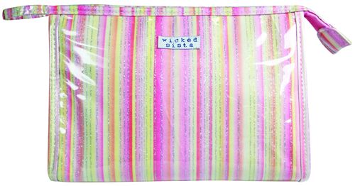 Glitter Stripe Pink Medium A-line