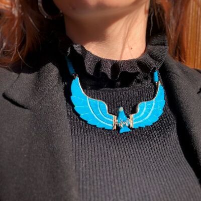 Native American Turquoise and 925 Silver Eagle Necklace