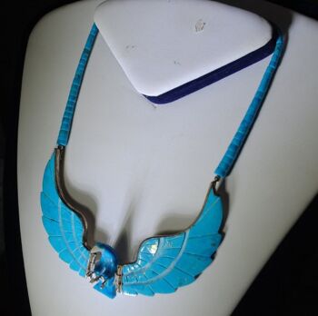 Collier aigle en turquoise amérindienne et argent 925 3