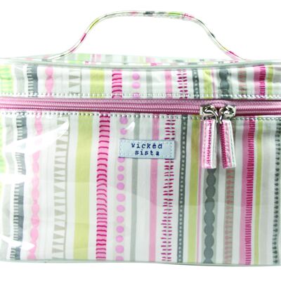 Neceser pequeño Beauty Case Sassy Stripe Pastel Pink