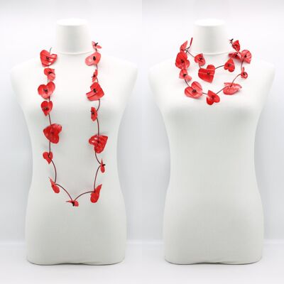 Collana con giglio fenicottero in plastica riciclata - rossa