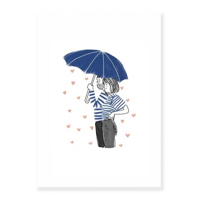 cartel bajo la lluvia