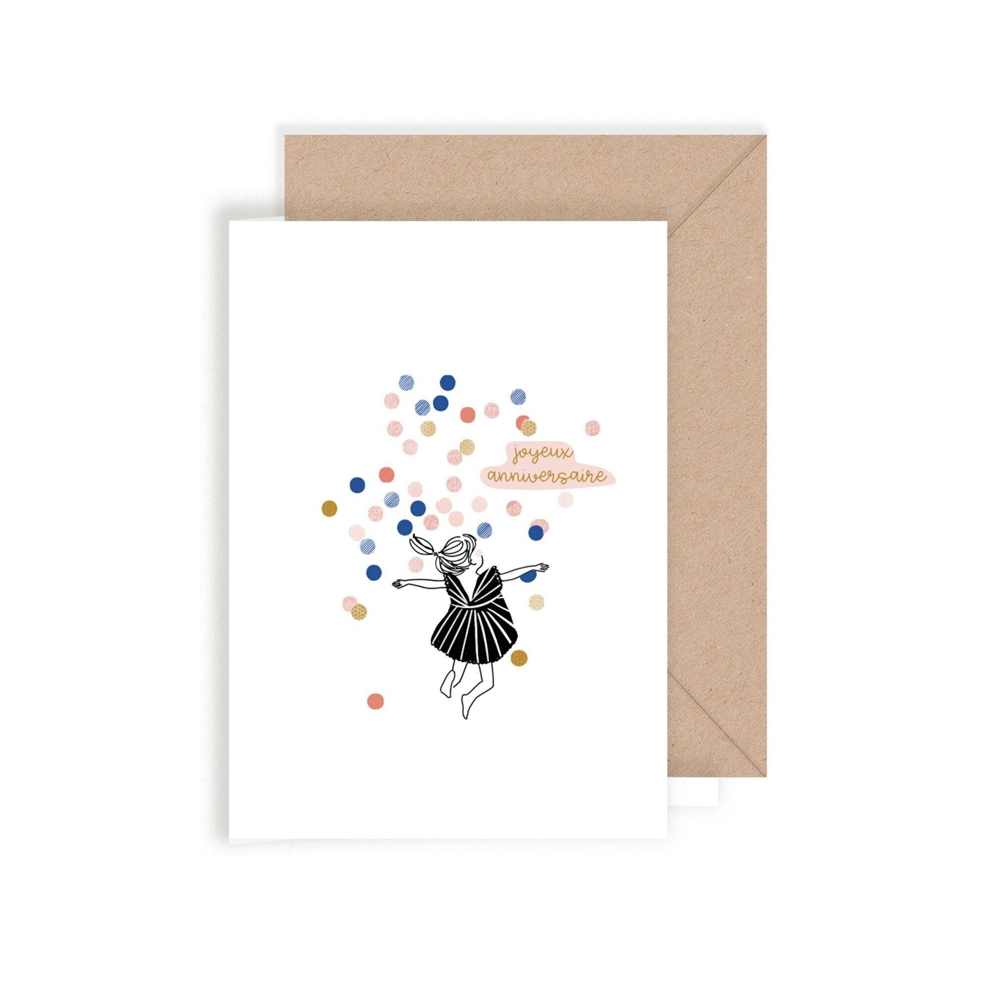 Carta doppia di buon compleanno ragazza