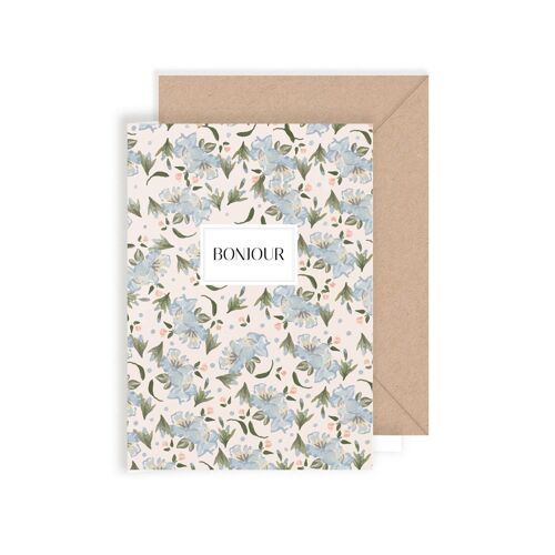 Carte Double Bonjour Fleuri