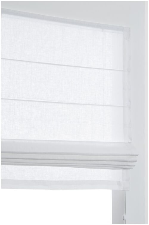 Roman blind LINNEA - White (Linen)