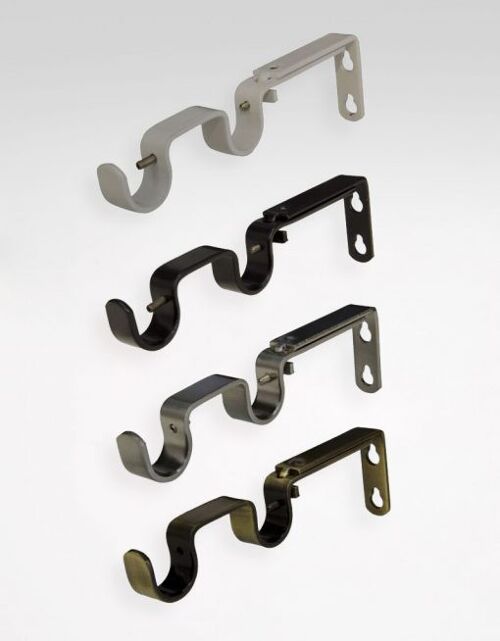 Double Curtain Rod Bracket -  Steel 16/19 mm