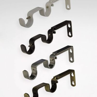 Double Curtain Rod Bracket -  Steel 16/19 mm