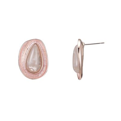 Fujikawa - Boucles d'oreilles tige dorée rose