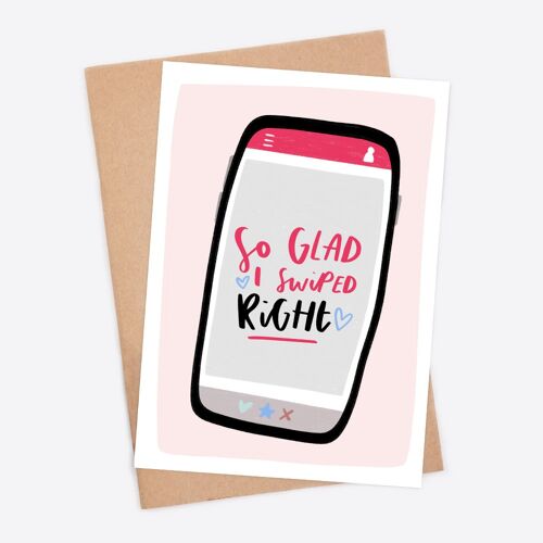 So Glad I Swiped Right Funny Love Card Anniversary Card