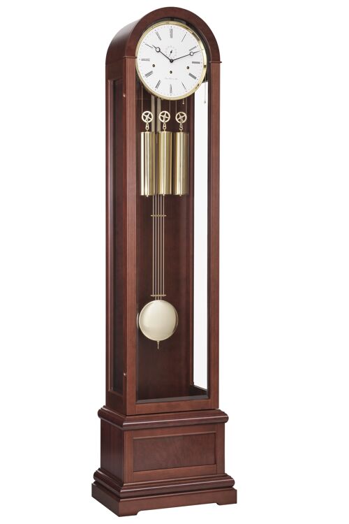 Hermle 01087-030461 Standuhr mit Wurzelholzeinlagerungen Nussbaum
