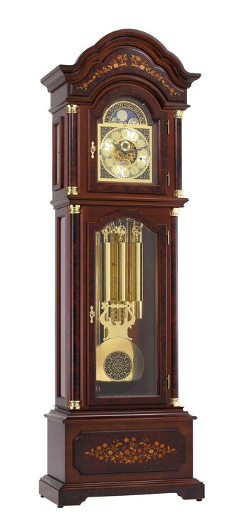 Hermle 01210-031171 horloge grand-père avec grand pendule décoré