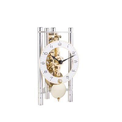 Hermle 23024-X40721 skeleton table clock with anodized aluminum columns
