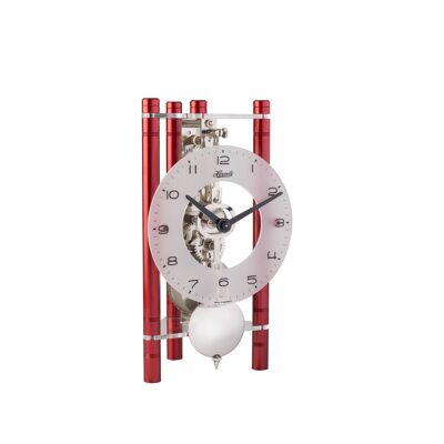 Horloge de table squelette Hermle 23025-360721 avec colonnes en aluminium anodisé