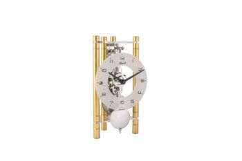 Horloge de table squelette Hermle 23025-500721 avec colonnes en aluminium anodisé