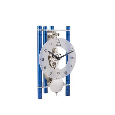 Hermle 23025-Q70721 reloj de sobremesa esqueleto con columnas de aluminio anodizado