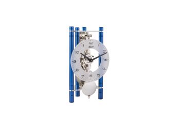 Horloge de table squelette Hermle 23025-Q70721 avec colonnes en aluminium anodisé