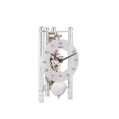 Hermle 23025-X40721 skeleton table clock with anodized aluminum columns