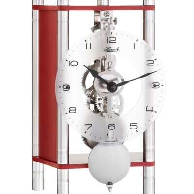 Hermle 23036-360721 skeleton table clock with anodized aluminum columns
