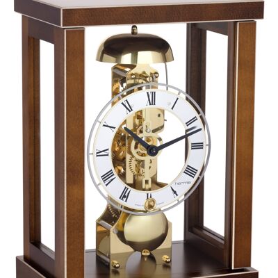 Hermle 23056-030791 table clock in puristic design, walnut