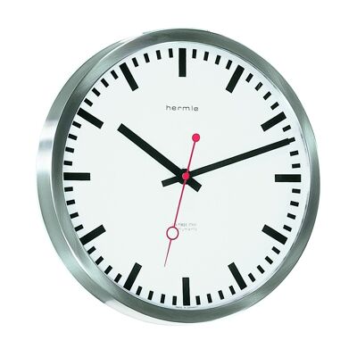 Horloge de gare Hermle 30471-000870 radio-pilotée, argent