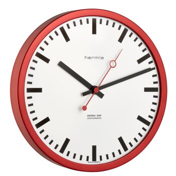 Horloge de gare Hermle 30471-360870 radio-pilotée, rouge 1