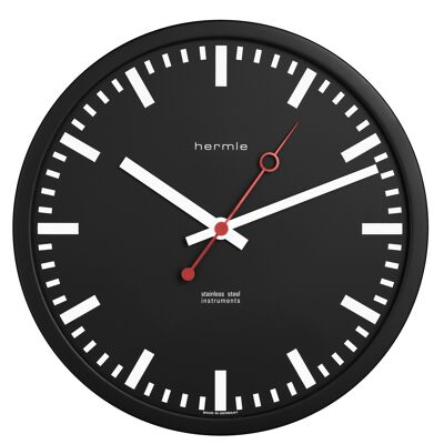 Reloj de estación de tren Hermle 30471-740870 controlado por radio, negro