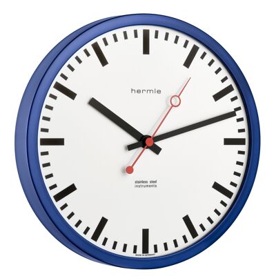 Reloj de estación de tren Hermle 30471-Q70870 controlado por radio, azul