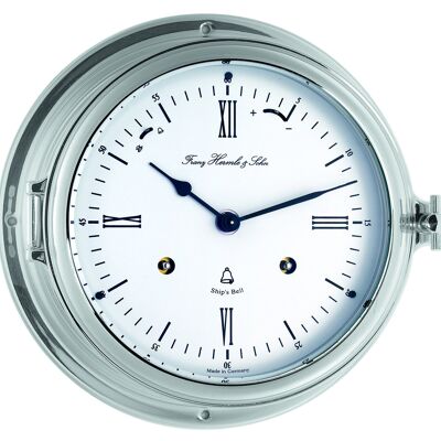 Hermle 35066-000132 ship's clock, nickel-plated, silver