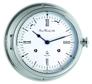 Horloge de navire Hermle 35066-000132, nickelée, argent