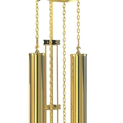Hermle 60992-002214 home clock with lyre pendulum, gold, quartz