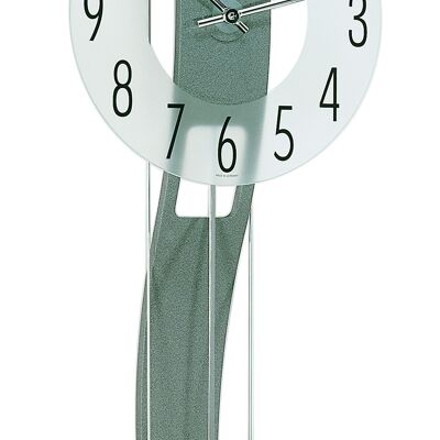 Hermle 70644-292200 Pendulum Wall Clock with Frosted Glass Dial, Grey
