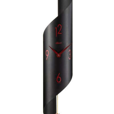 Hermle 70869-292200 Reloj de Pared Moderno Savanna II Cuarzo Negro-Rojo