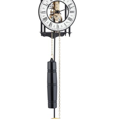 Hermle 70974-000711 Skeleton Pendulum Wall Clock Black