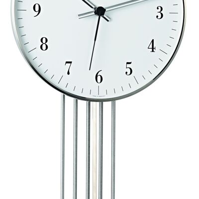 Hermle 70981-000871 radio controlled metal wall clock, silver