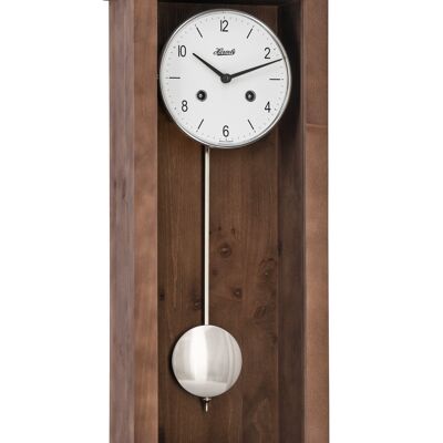 Hermle 71002-030141 avant-garde pendulum wall clock, mechanical strike mechanism 1/2 hour strike, walnut