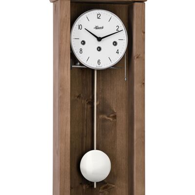 Hermle 71002-040341 Reloj de pared de péndulo vanguardista, mecanismo de sonería Westminster, roble