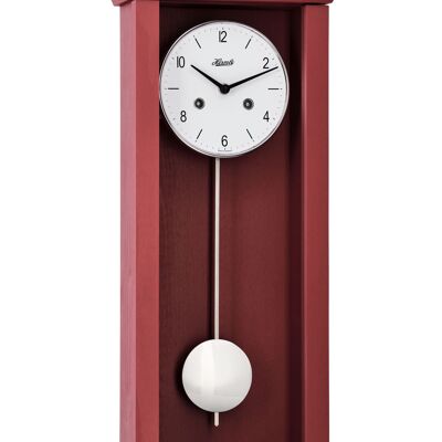 Hermle 71002-360141 avant-garde pendulum wall clock, mechanical striking mechanism 1/2 hourly red