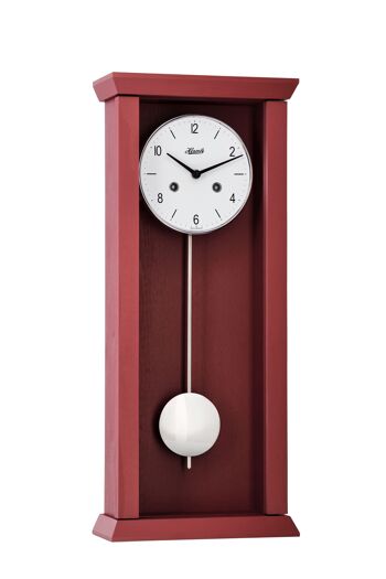 Hermle 71002-360141 horloge murale à pendule avant-gardiste, mécanisme de sonnerie mécanique 1/2 heure rouge