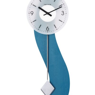 Hermle 71004-Q72200 Simple Wall Clock with Pendulum, Blue