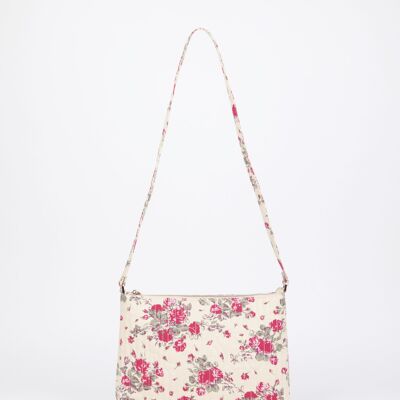 LAURI - Pochette bandoulière toile matelassé rose