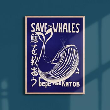 Affiche 30x40 - Save the whales 1